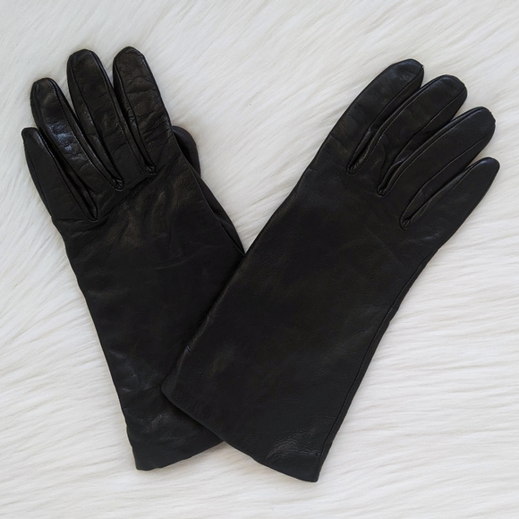 Nordstrom Accessories - Nordstrom Cashmere Lined Black Leather Gloves | Women's Size 8/L
